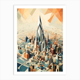 Dubai, United Arab Emirates, Geometric Illustration 3 Art Print
