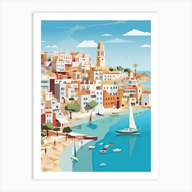 Ibiza, Spain, Geometric Illustration 1 Art Print