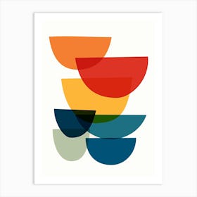 Colorful Mid Century Shapes Art Print