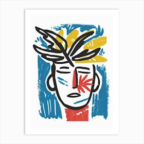 Man With Feathers Art Print