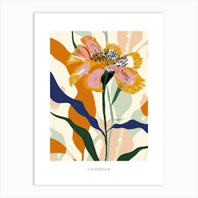 Colourful Flower Illustration Poster Calendula 4 Art Print