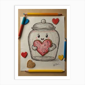 Heart In A Jar Art Print