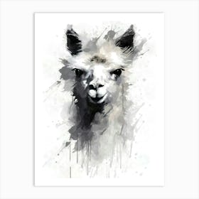 Aesthetic Abstract Watercolor Llama Art Print