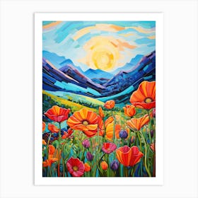 Poppies In The Mountains 2 Art Print