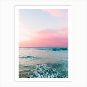 Manzanillo Beach, Cuba Pink Photography 2 Art Print