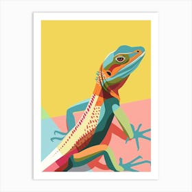 Modern Colourful Lizard Abstract Illustration 4 Art Print