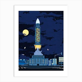 St Jo Rocket Art Print