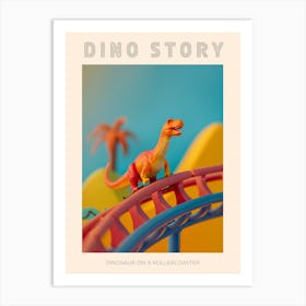 Pastel Toy Dinosaur On A Rollercoaster 2 Poster Art Print