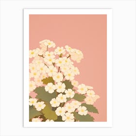 Primroses Flower Big Bold Illustration 1 Art Print