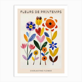 Spring Floral French Poster  Everlasting Flower 1 Art Print