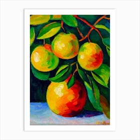 Pomelo 1 Fruit Vibrant Matisse Inspired Painting Fruit Art Print