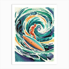 Surfer In The Wave Art Print