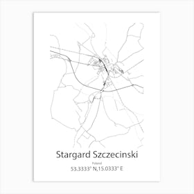 Stargard Szczecinski,Poland Minimalist Map Poster