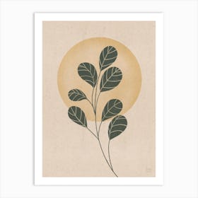 Round Leafs In The Sunset, Yellow Art Print