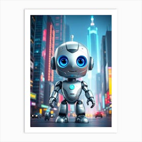 Robot In The City Art Print