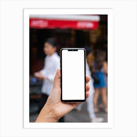 Woman Holding A Smartphone 3 Art Print