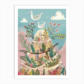 Birds On A Hill Art Print