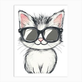 Cute Cat In Sunglasses 4 Art Print