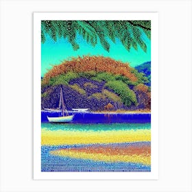 Cebu Island Philippines Pointillism Style Tropical Destination Art Print