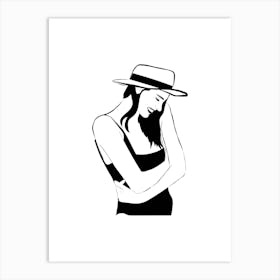 Woman In A Hat Art Print