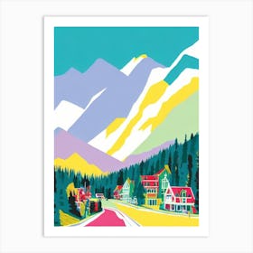 Mont Tremblant 2, Canada Midcentury Vintage Skiing Poster Art Print