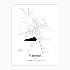 Marneuli,Georgia Minimalist Map Art Print