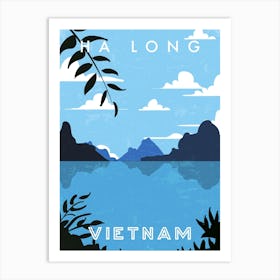 Ha Long, Vietnam — Retro travel minimalist poster Art Print