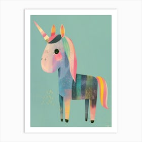 Rainbow Pastel Unicorn Storybook Style 4 Art Print