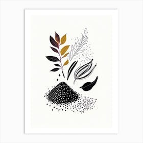 Black Pepper Spices And Herbs Minimal Line Drawing 1 Art Print