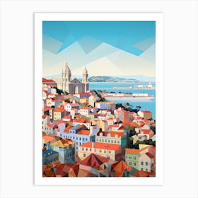 Lisbon, Portugal, Geometric Illustration 1 Art Print