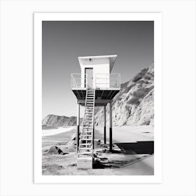 Malibu, Black And White Analogue Photograph 2 Art Print