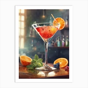 Cocktail Painting Art Print