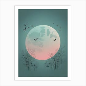 Fly Away Moon Scene (4) Art Print