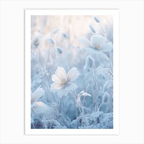 Frosty Botanical Moonflower 2 Art Print