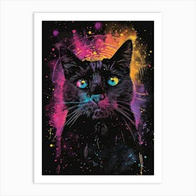 Cat With Rainbow Eyes Art Print