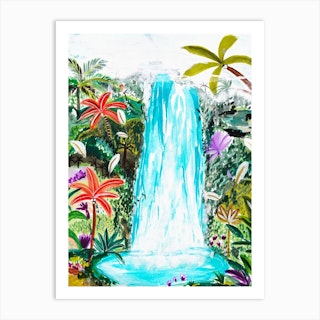Lush Waterfall Art Print