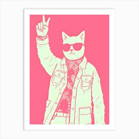 Cat In Sunglasses 2 Art Print