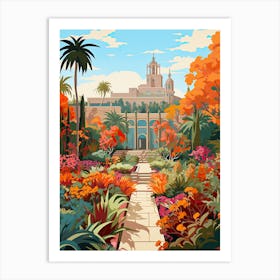 Balboa Park, Usa In Autumn Fall Illustration 2 Art Print