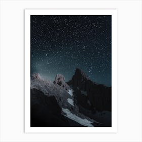 Mountain Night Sky Art Print