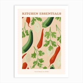 Vegetables & Herbs Pattern 2 Poster Art Print
