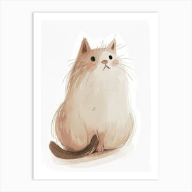Norwegian Forest Cat Cat Clipart Illustration 1 Art Print