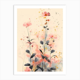 Pink wildFlowers Art Print