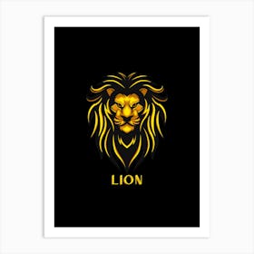 Lion Head Logo Art Print