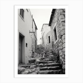 Hvar, Croatia, Black And White Old Photo 1 Art Print