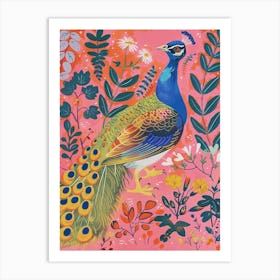 Spring Birds Peacock 7 Art Print