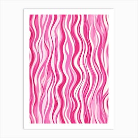 Pink Wavy Stripes Art Print