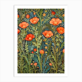 Poppies By William Morris Art Print