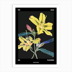 No Rain No Flowers Poster Evening Primrose 3 Art Print