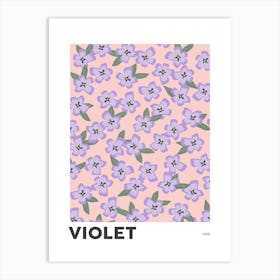 Violet February Birth Flower Art Print