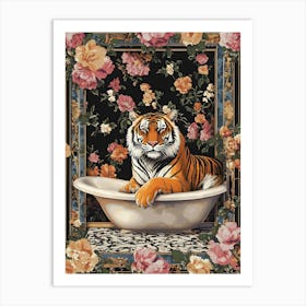 Tiger In The Bath 1 Art Print